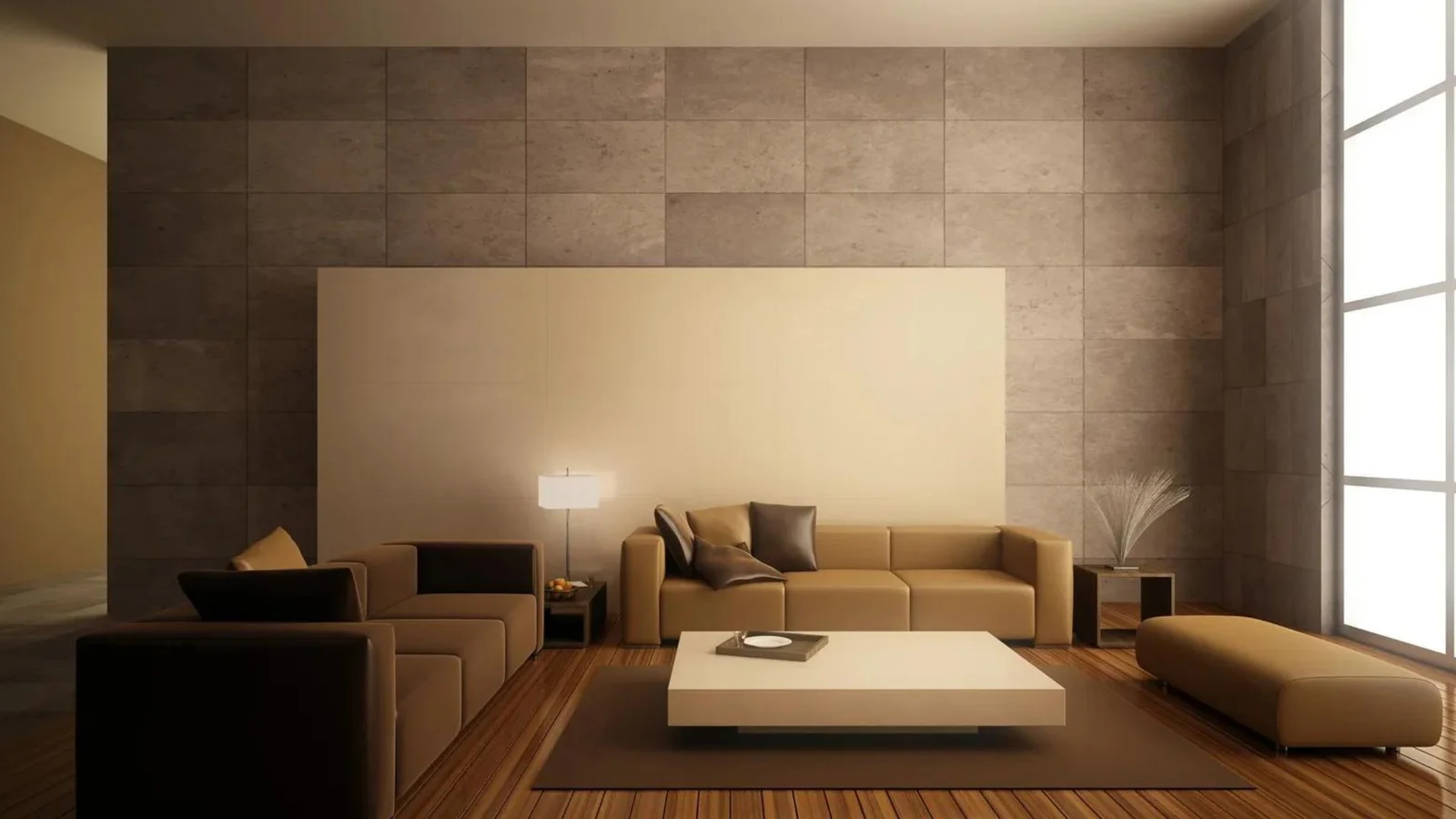 A brown minimalist bedroom décor